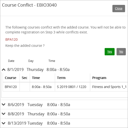 Registration Step 1 - Confirmation Waitlist