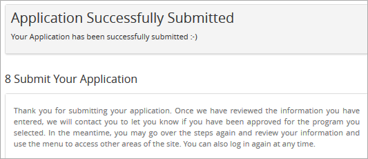 Application submitted