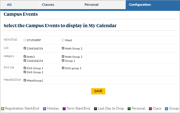 Calendar Configuration