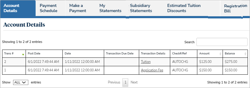 Account Details