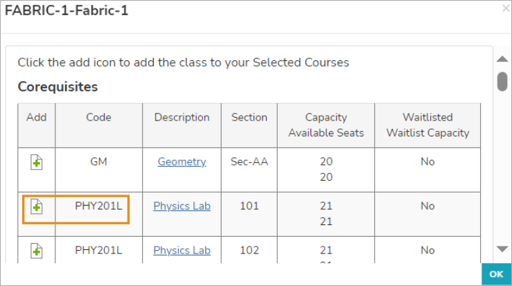 Select courses