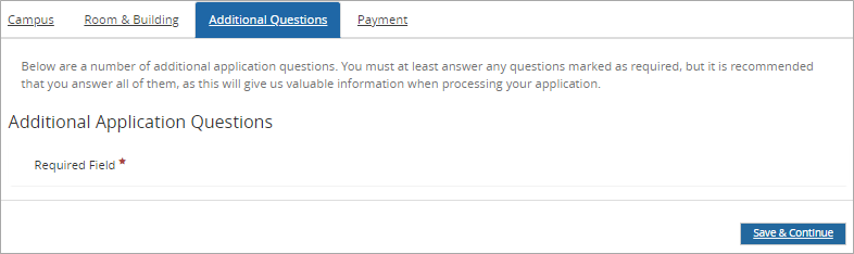 Housing Application - Additional Questions 
