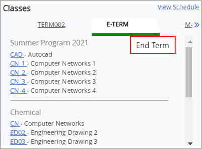 Classes - End Term