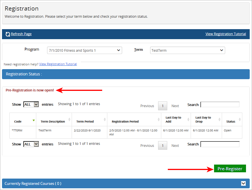 Pre-Registration