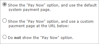 Pay Now config