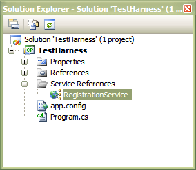 Registration Service reference in VS