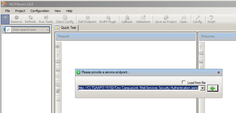 WCFStorm Service Endpoint window