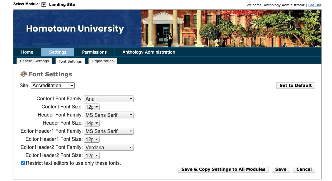 Font Settings