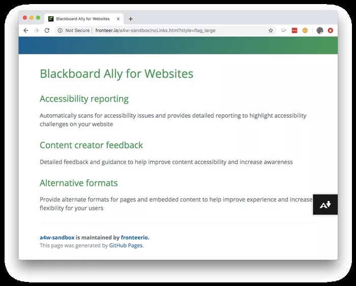 The Download Alternative Formats button is on the bottom right of the page, appearing as a letter A within a black box