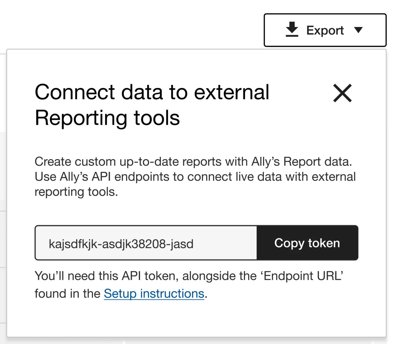 Copy token model in the Institutional Report