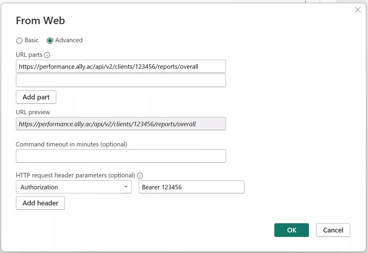 Dalla modalità Web in Power BI