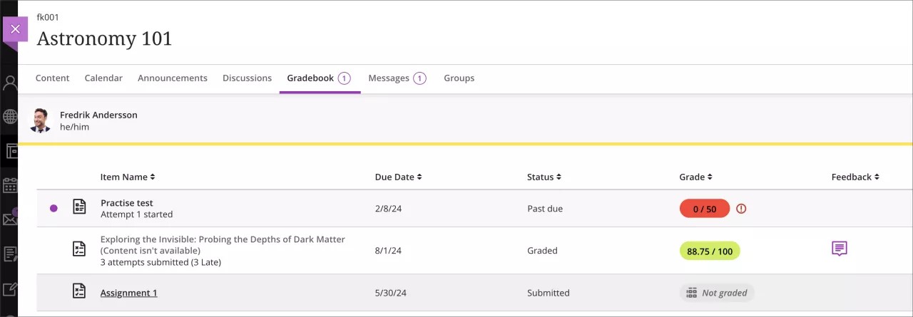 Student gradebook view of an assignment hidden by a release condition; the ‘Content isn't available’ label indicates the student can’t make further submissions