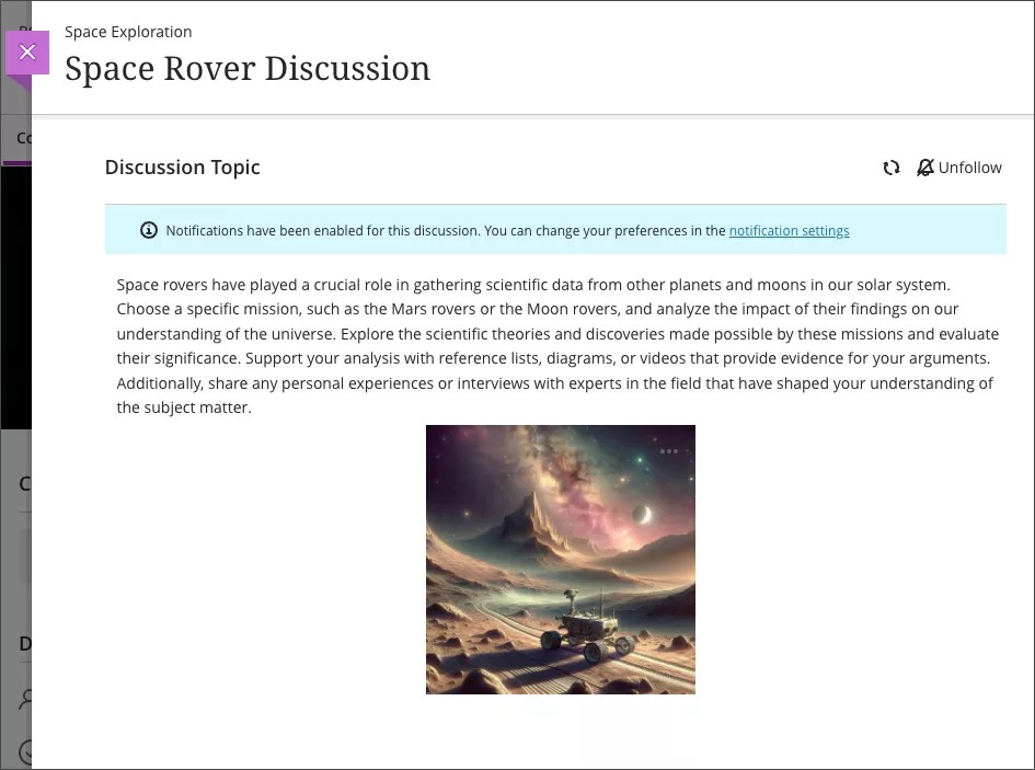 Discussion displaying that it is being followed