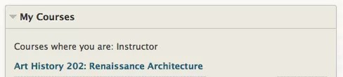 Example of a course name found in My Courses area