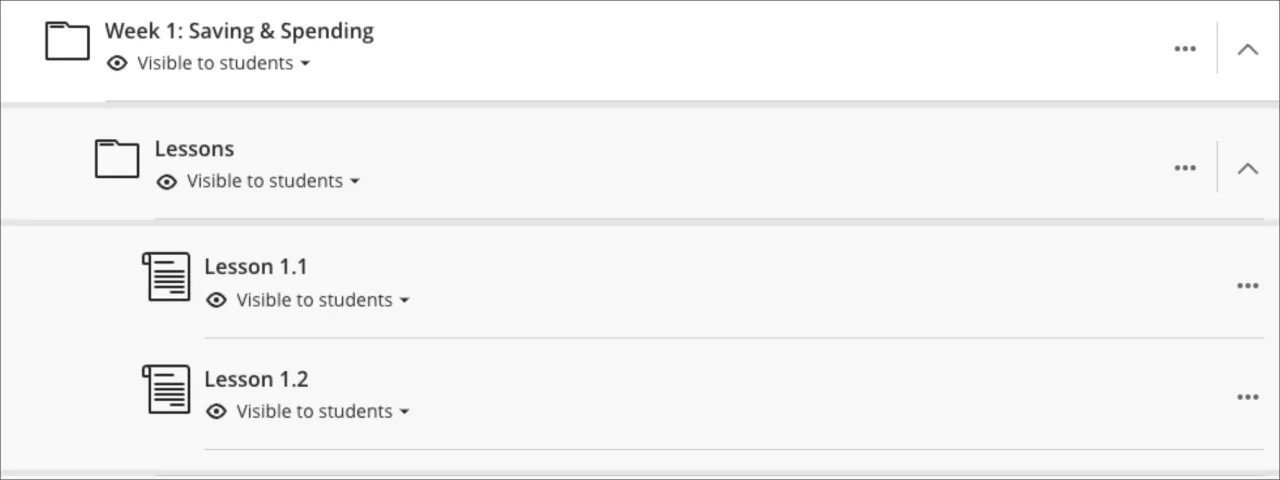 Before – Content nested in three levels of hierarchy.