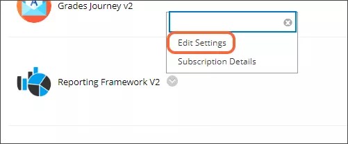 El menú ampliado del Marco de Informes v2, que muestra Configuración de Edición y detalles de suscripción. Los detalles de la suscripción están resaltados en naranja.