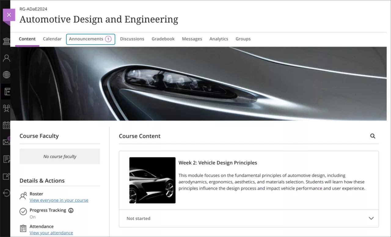 Número de anuncios no leídos junto a la pestaña de Anuncio