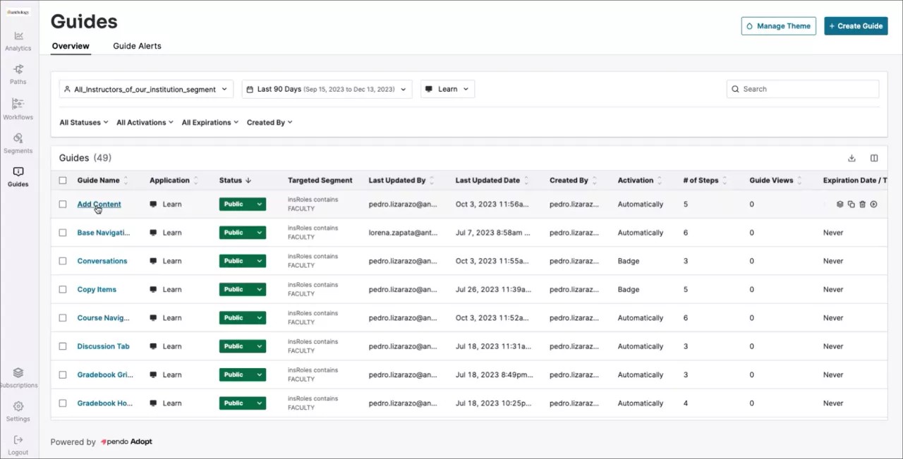 Anthology Adopt의 가이드 페이지