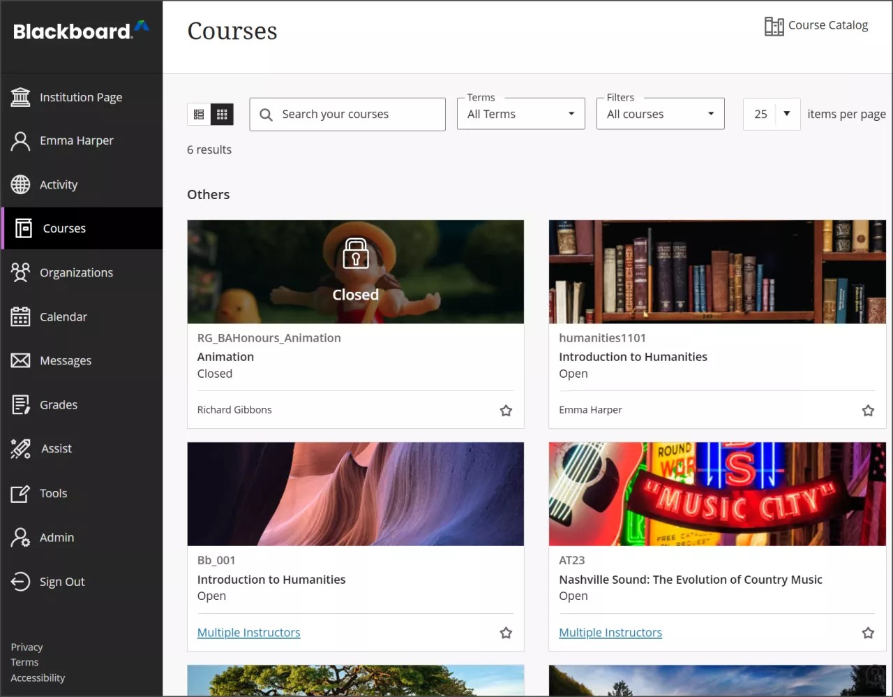 Courses page on the Base Navigation.