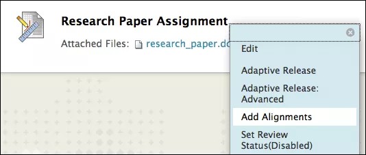 Add Alignments option on the assignment