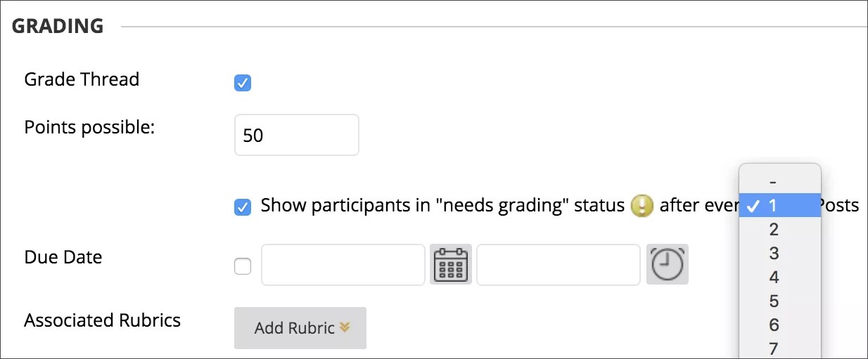 Grade Thread options in the Grading Section of the Forum.