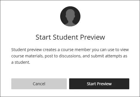 Pop-up solicitando a confirmação da criação de um membro do curso para visualização