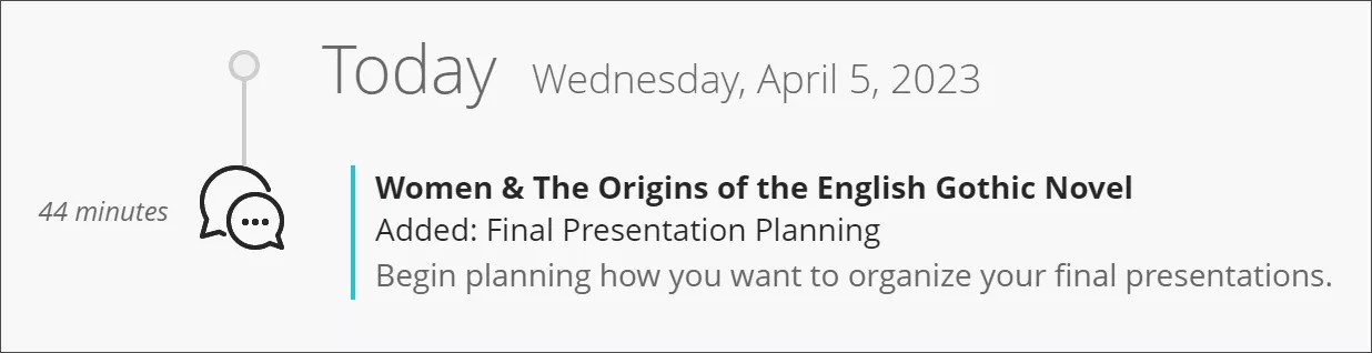 Aktivitätenliste-Element über Gruppenarbeit.