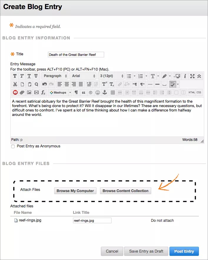Opprett blogginnleggsside