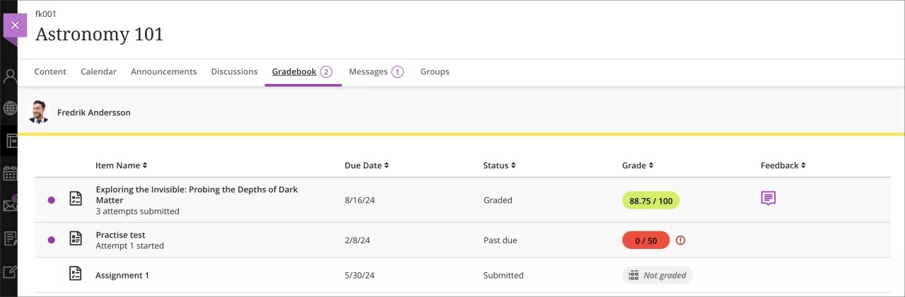 New assignment review page