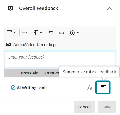 Instructors can generate feedback.