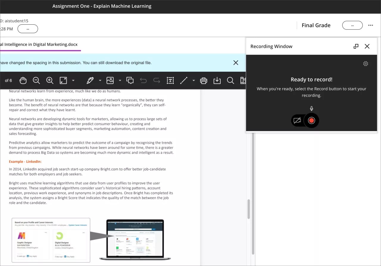 AudioVideo tool recording window in default state