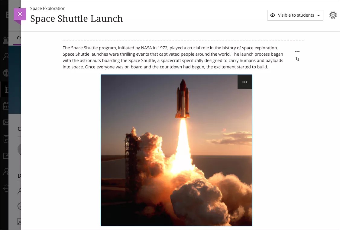 AI generated image of a space shuttle taking off