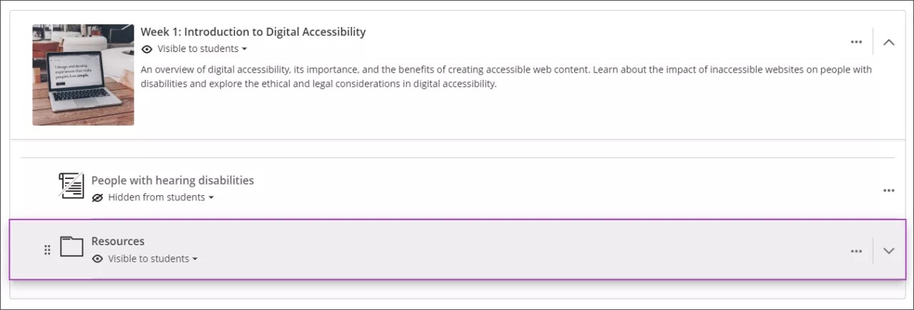 Relocating where a content item is on the Course Content page