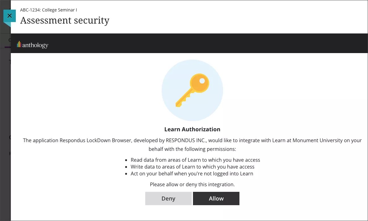 Authorization screen to allow integrated apps to access personal information.