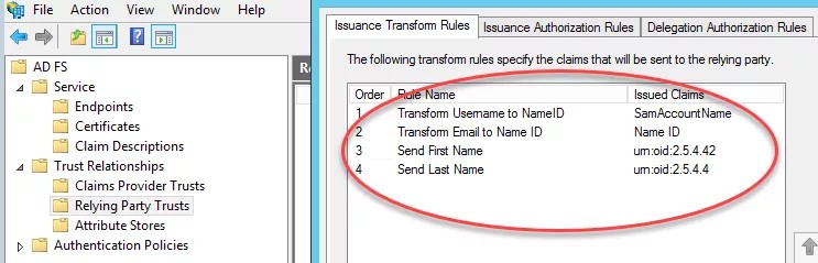 The Issuance Transform Rules tab.
