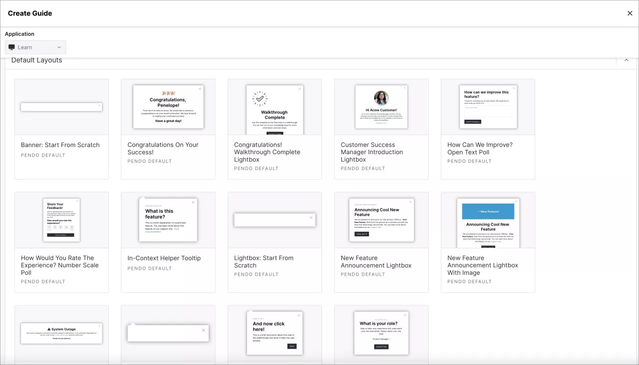Bank of templates in Anthology Adopt