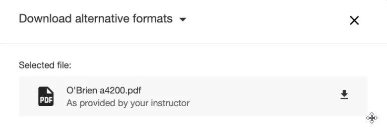 Download icon next to originally uploaded file in the Download Alternative Formats modal