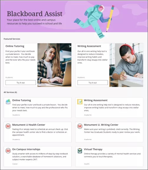 Página de Blackboard Assist