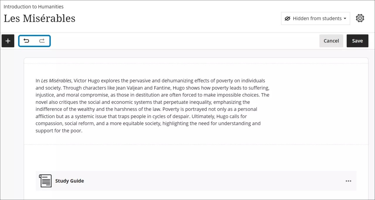 Document en cours de téléchargement dont les boutons Annuler et Rétablir sont surlignés en haut