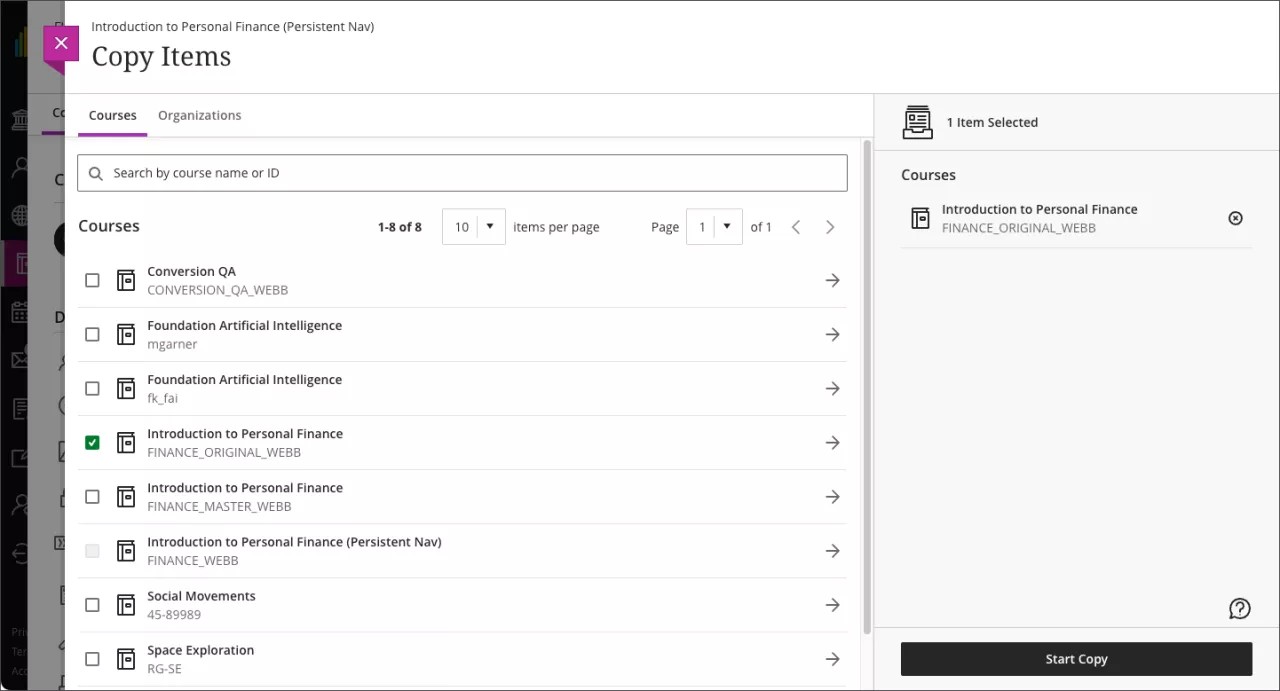 Page expérience Ultra Management dans le panneau d'administration, affichant l'option de conversion du contenu en modules d'apprentissage en bas