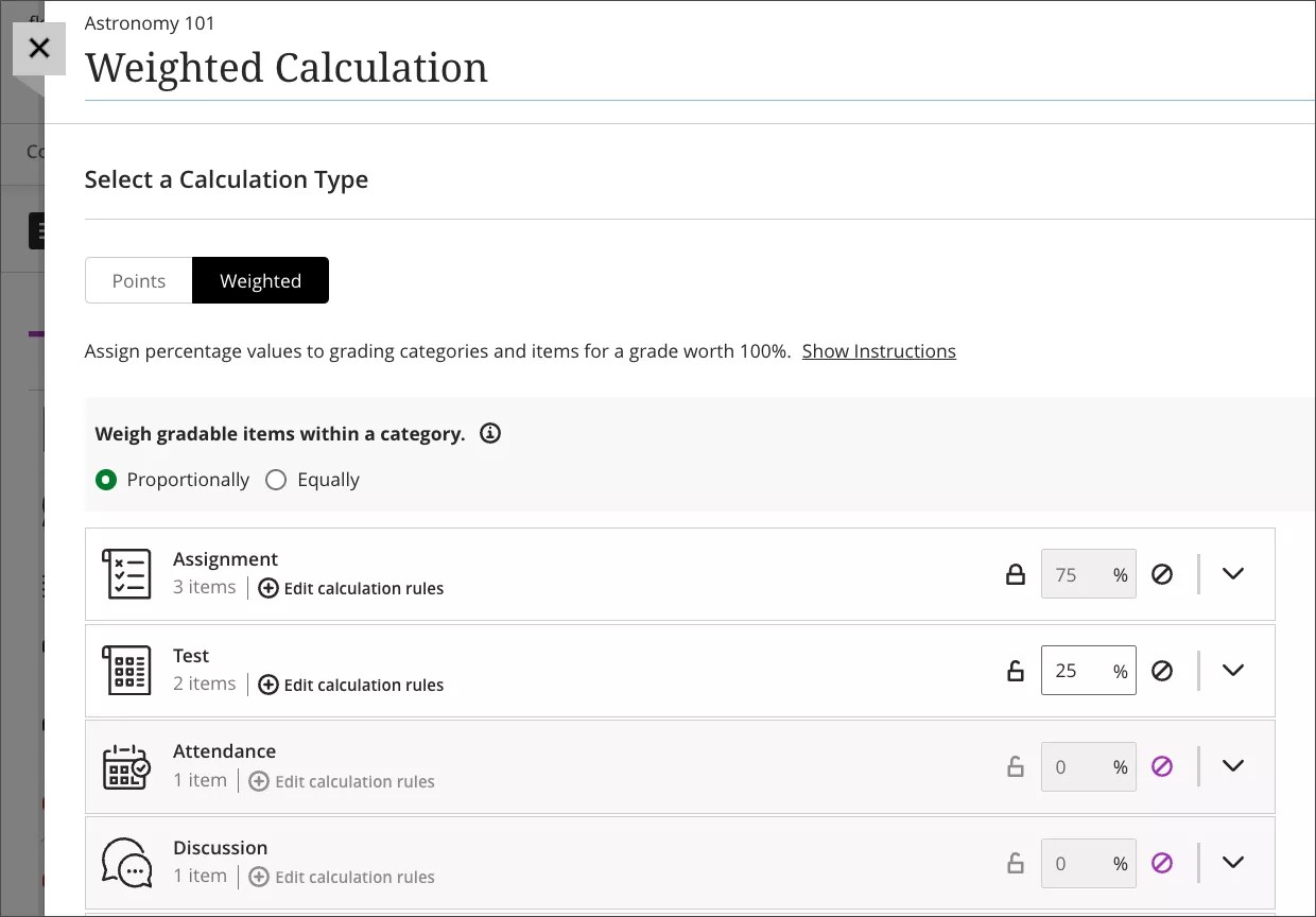 Vue par le professeur des nouvelles options de calcul pondérées proportionnellement et équitablement