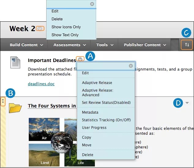 حدد تحرير للوصول إلى وضع تحرير العنصر
