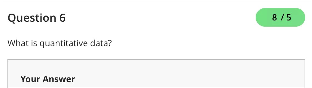 Eine Frage in einem Test.