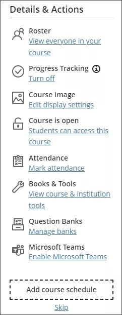 Die Seitenleiste "Details & Aktionen"