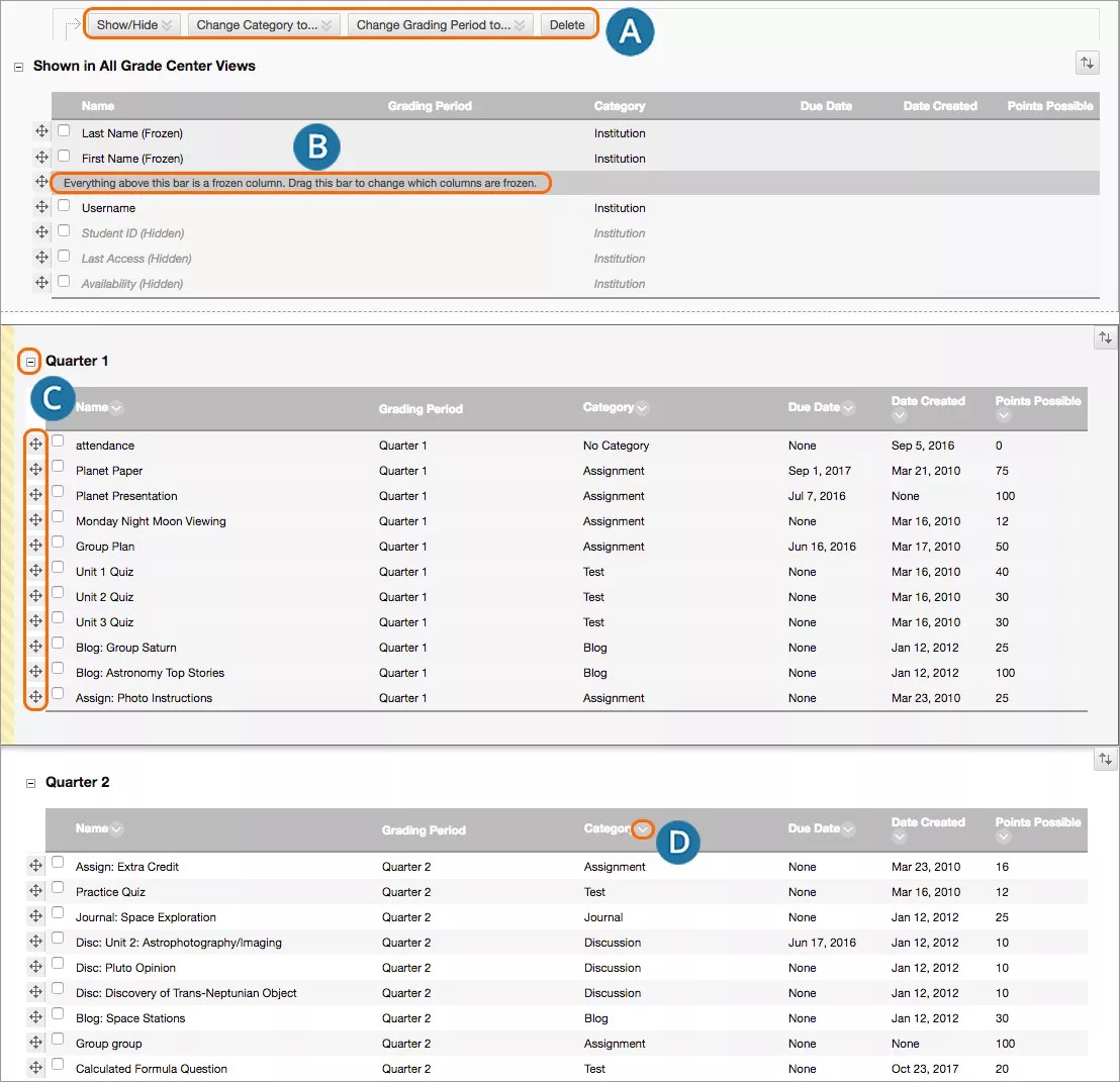 Seite "Spaltenorganisation"