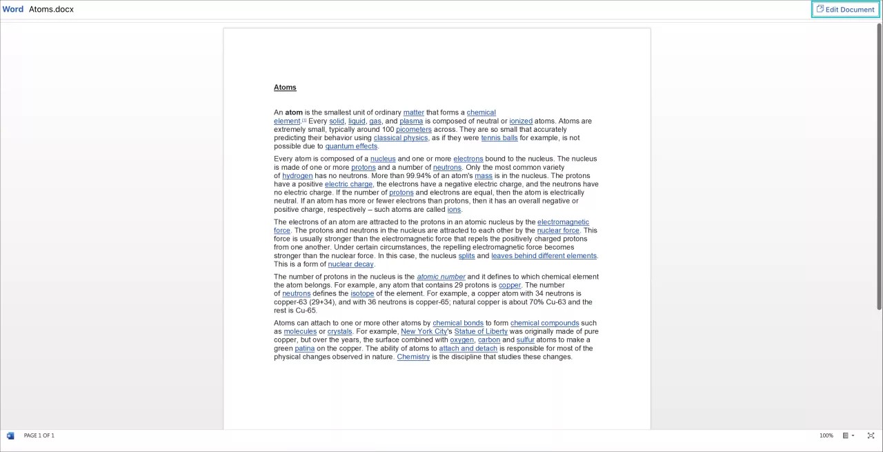 Se crea un nuevo archivo colaborativo y los estudiantes pueden verlo y editarlo para trabajar en colaboración.