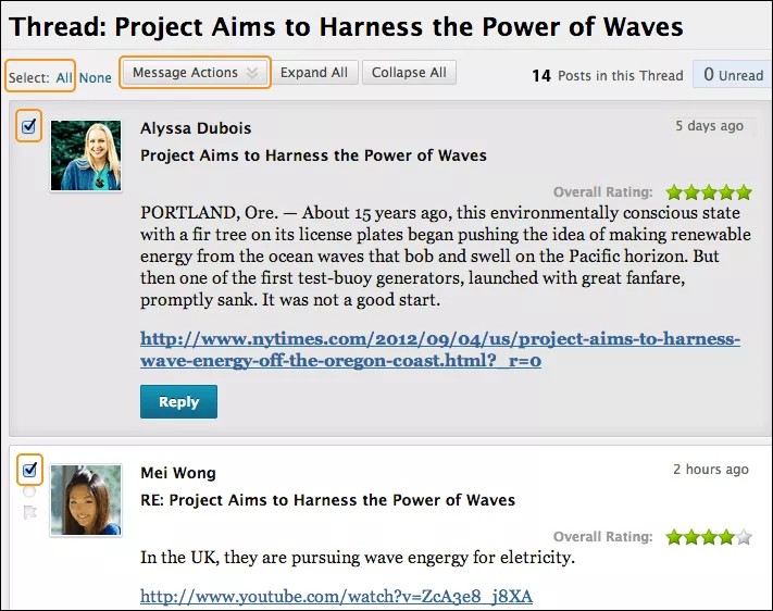 Use the Collect function to collect posts