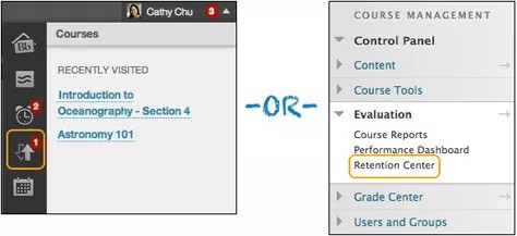 Navigate to the Retention Center from the side menu. Select Evaluation, then Retention Center