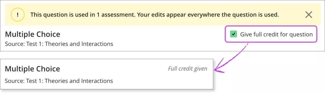 Give full credit for question