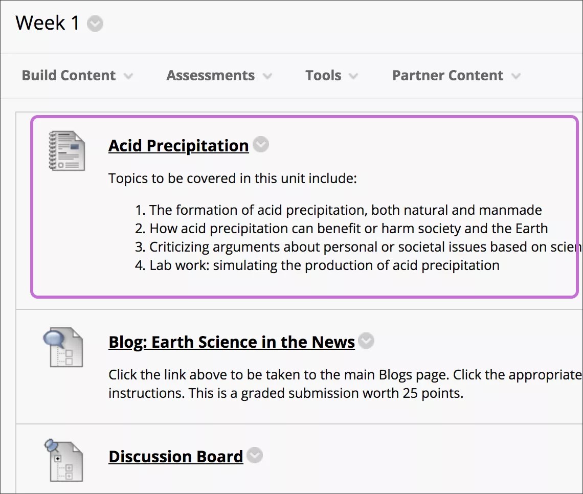 The instructor view of a lesson plan.